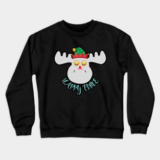 Funny Moose HAPPY TIME Crewneck Sweatshirt